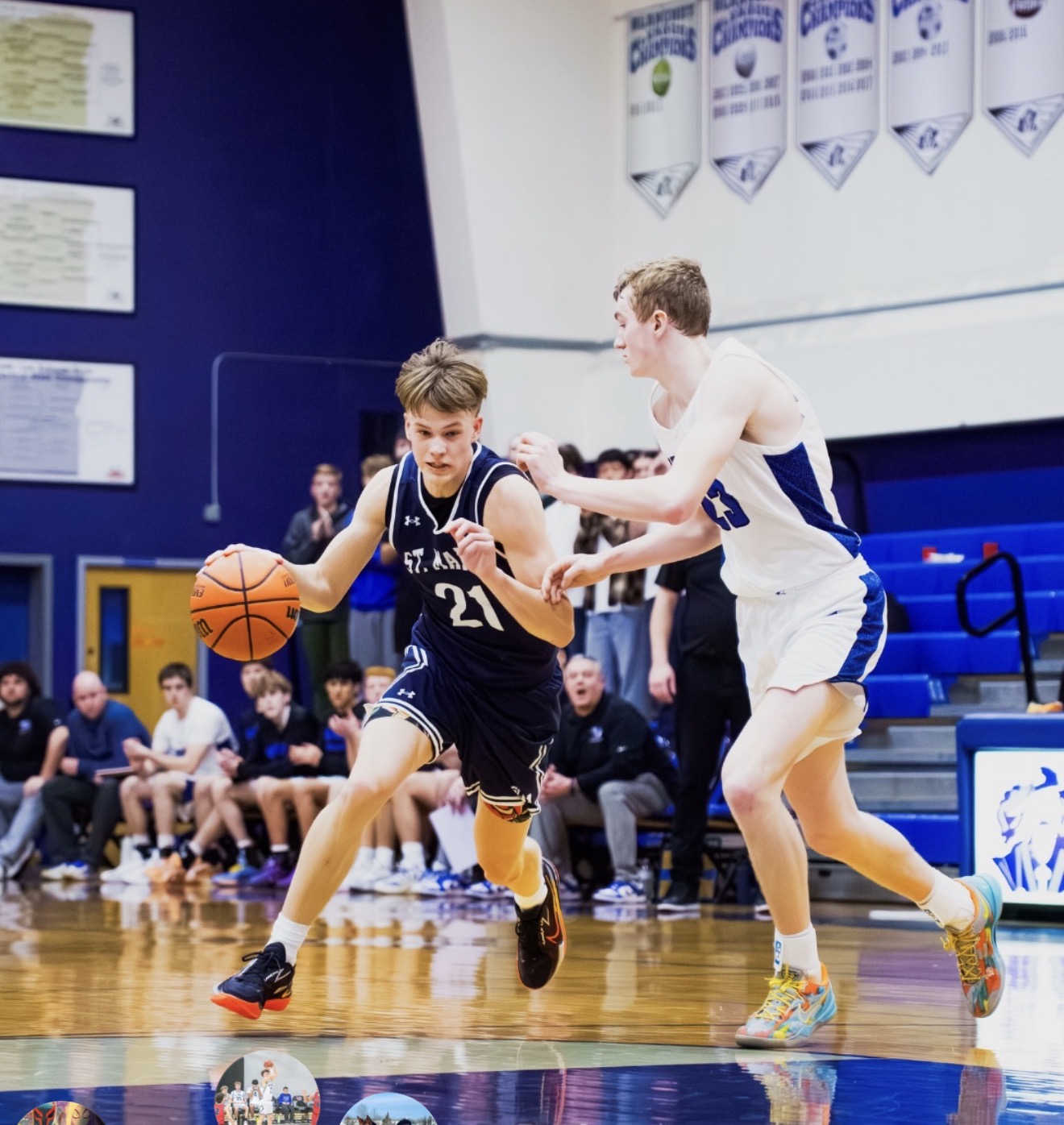 Tai Zimmerman driving past a defender