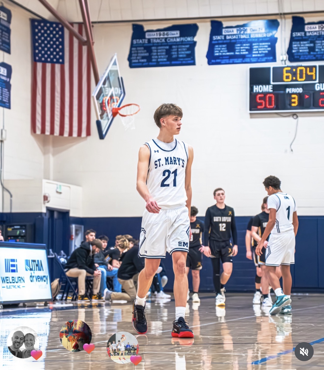 Tai Zimmerman on the court for St. Mary’s